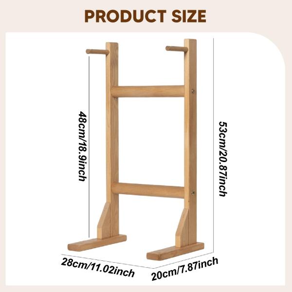 木製スタンド 15.75インチ  多目的ポータブルディスプレイホルダー ウィンドチャイム木製スタンド デスクトップ、ヨガ、ティールーム用