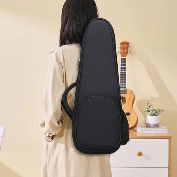 ウクレレケース コンサート ポータブル 防水 パッド入り 従来型楽器ケース ブラック