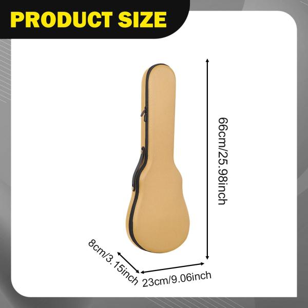 23インチ ウクレレケース 調節可能なシングルショルダーストラップ 楽器収納バッグ カーキ