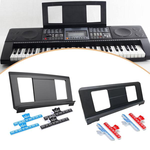 電子キーボード譜面台 安定したピアノアクセサリー 教室ギフト用 ブラック ブルークリップ