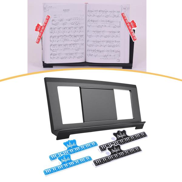 電子キーボード譜面台 安定したピアノアクセサリー 教室ギフト用 ブラック ブルークリップ