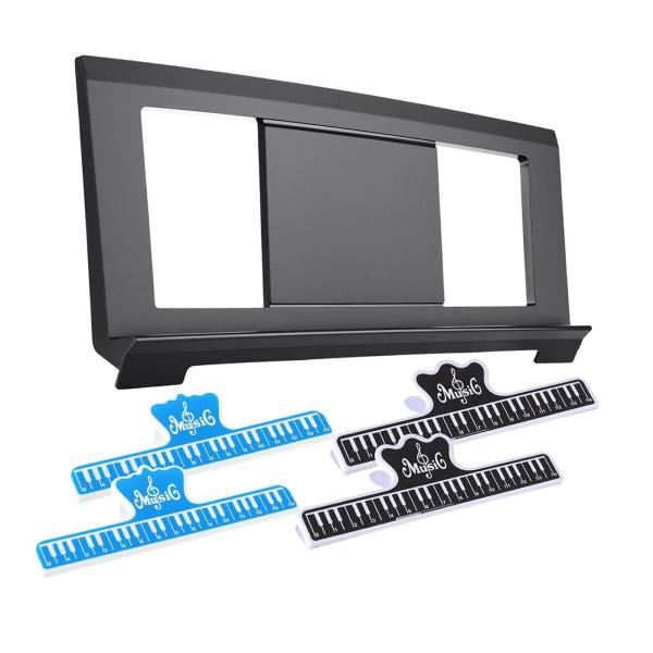 電子キーボード譜面台 安定したピアノアクセサリー 教室ギフト用 ブラック ブルークリップ