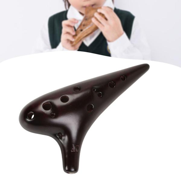 12穴オカリナ アルトCチューニング 音楽愛好家、初心者、子供向け ブラック