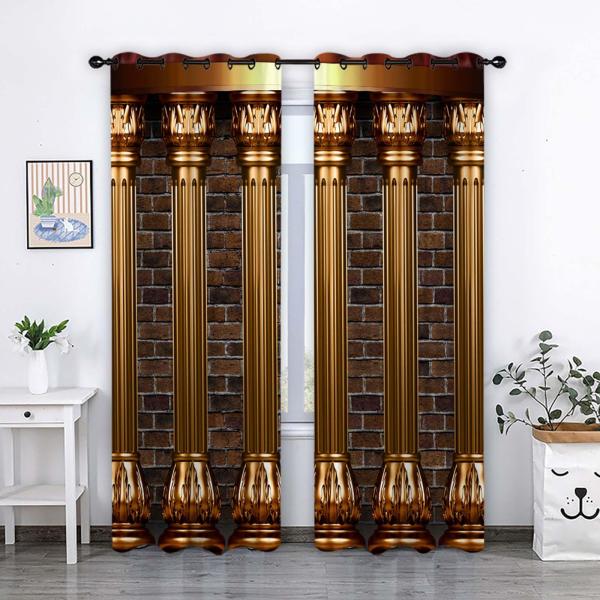 2パネルブラックアウトカーテンウィンドウドレープテラス用ホームアクセント寝室の柱150x166cm