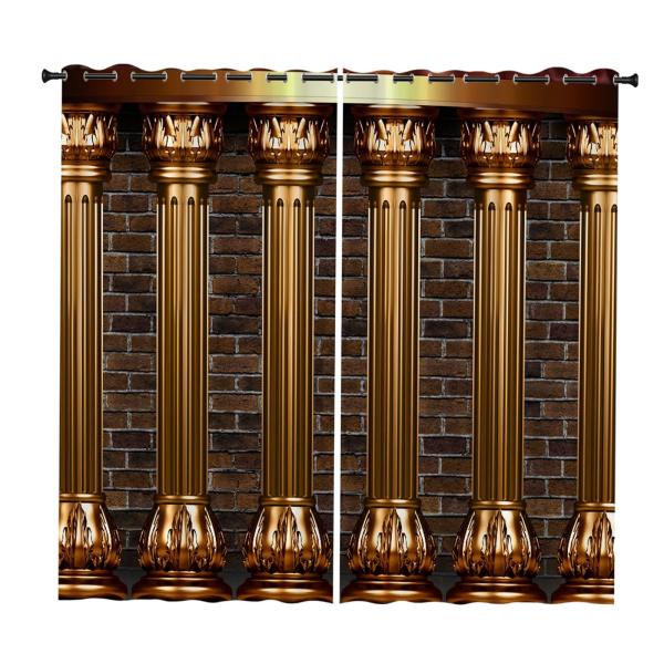 2パネルブラックアウトカーテンウィンドウドレープテラス用ホームアクセント寝室の柱150x166cm