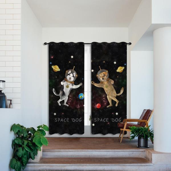 ホテルの寝室のリビングルームのスペースの犬のための2x防水バスカーテン210x230cm