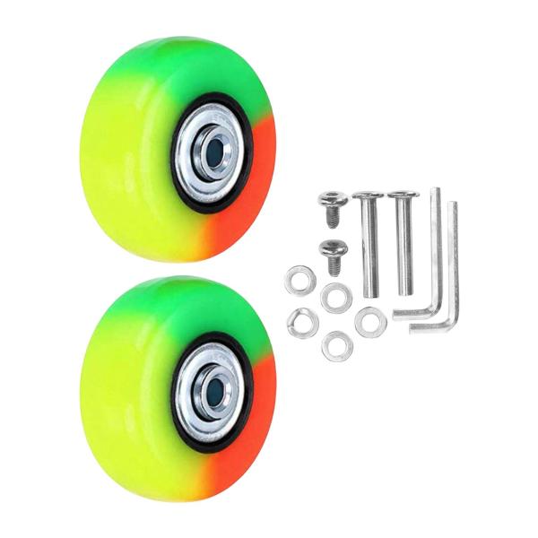 2個の交換用キャスターホイール耐久性のあるアクセサリー備品滑らかな修理キット多目的ユニバーサルミュートラゲッジホイールトロリーケース用