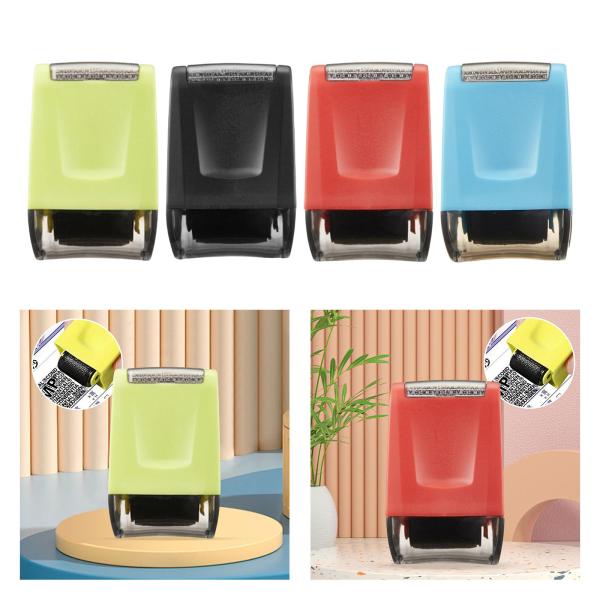 個人情報保護ローラー スタンプ 詰め替え式 プライバシー ローラー メッシー コード用 レッド