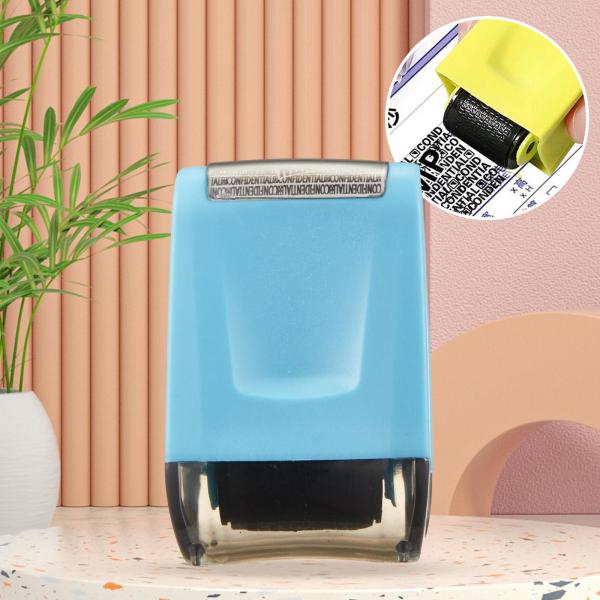 個人情報保護ローラー スタンプ 詰め替え式プライバシー ローラー メッシー コード ブルー