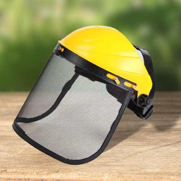 草刈りフェイスカバー 調節可能なヘッドバンド 除草屋外作業 農業用 イエロー