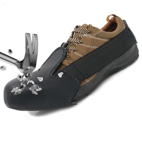 つま先キャップ安全オーバーシューズ PU レザーオーバーシューズカバー職場用滑り止めつま先安全靴カバーつま先キャップ安全靴カバー