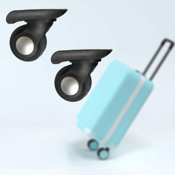 2個の荷物ホイール交換用トロリースーツケースキャスターホイール取り付け簡単ユニバーサル耐久性のある荷物スーツケースホイール