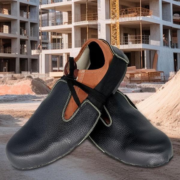 つま先キャップ 安全靴カバー 衝撃防止 滑り止め サイズ EUR 36-45 キック防止 伸縮性ストラップ付き 業界倉庫向けユニバーサル