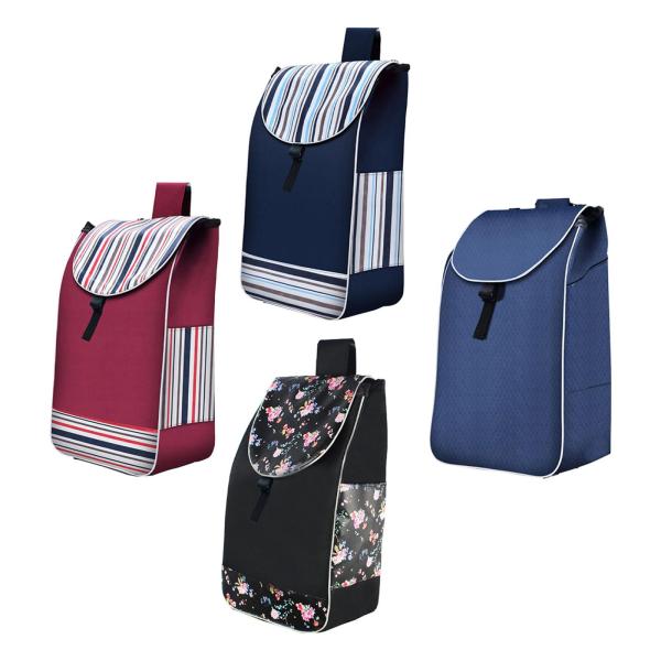 折りたたみ式ショッピングカート 交換用バッグ 巾着型 ホームトロリーカート スペアバッグ ブルー ブラック