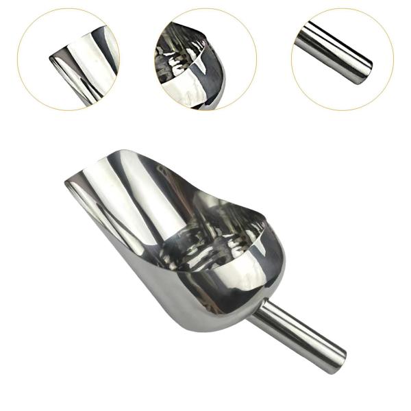 金属製アイススクープ ユーティリティスクープ 多機能 丸底 フードスクープ ステンレススチール 冷凍庫 コーヒー 砂糖 キッチン バーベキュー用