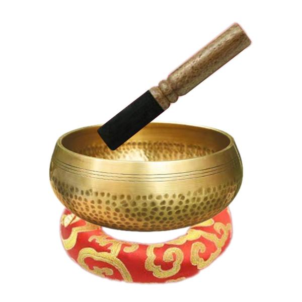チベットのハンドハンマーサウンドボウルセット ポータブル多目的瞑想ボウル 8.5cm