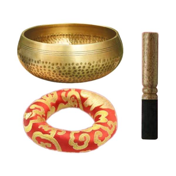 チベットのハンドハンマーサウンドボウルセット ポータブル多目的瞑想ボウル 12cm