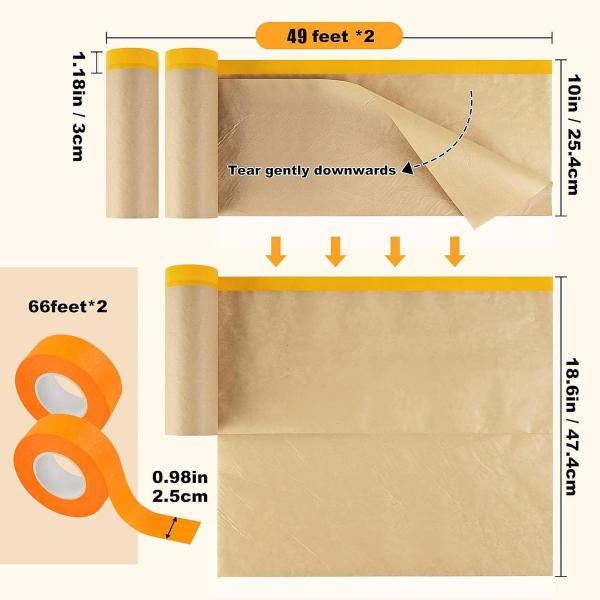 2 ピース絵画ドロップフィルムプレテープマスキングフィルムソファ家具防塵シート壁自動車屋内家庭用