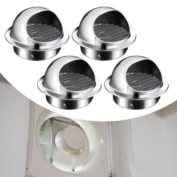 キッチン用に細かいメッシュに組み込まれた2倍の丸い壁のベントの外側キャップ