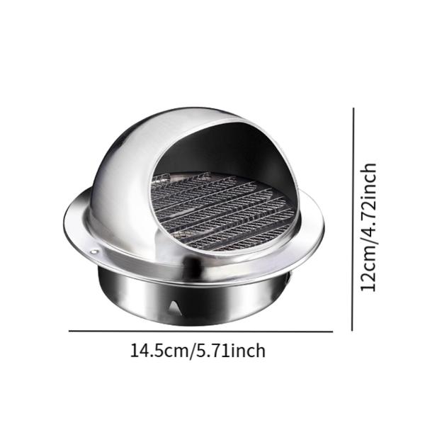 キッチン用に細かいメッシュに組み込まれた2倍の丸い壁のベントの外側キャップ