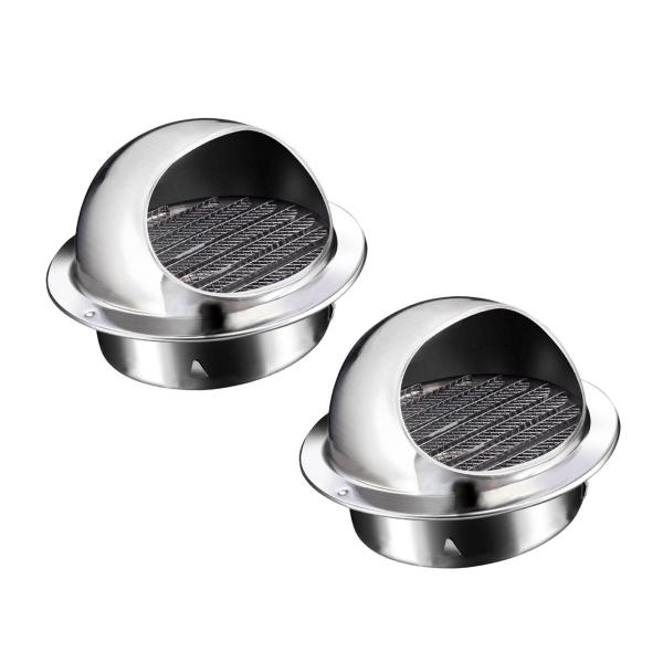 キッチン用に細かいメッシュに組み込まれた2倍の丸い壁のベントの外側キャップ