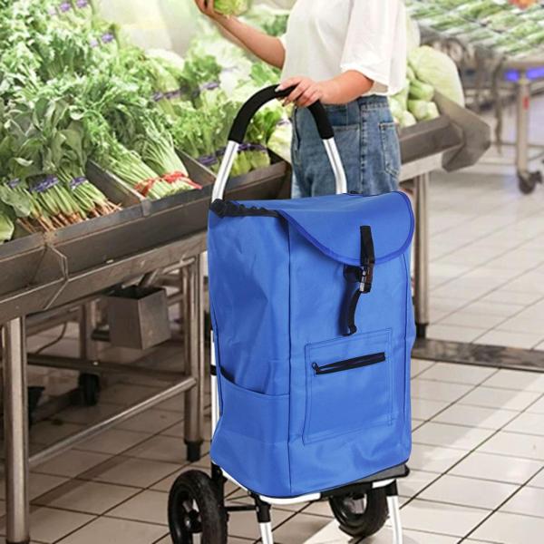 旅行用食料品スーパーマーケット用ショッピングカートトロリーバッグ交換用バッグ（青）