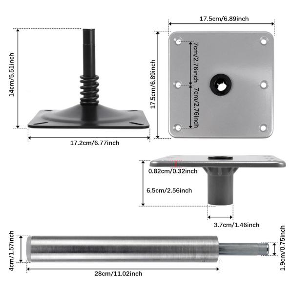 ボートシート台座ベースマウントキット デッキマウント 釣りボート ポンツーンボート用