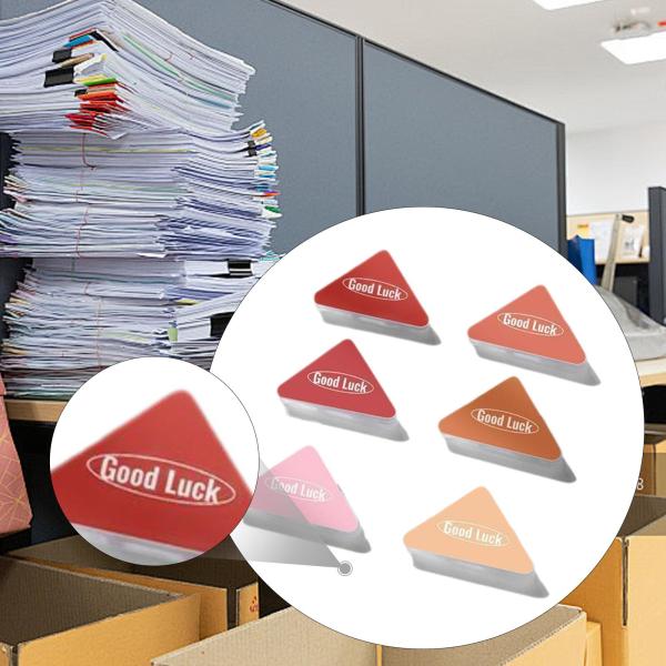 6個入り コーナーペーパークリップ 三角形 ブックページコーナークリップ オフィス文具用 ピンク