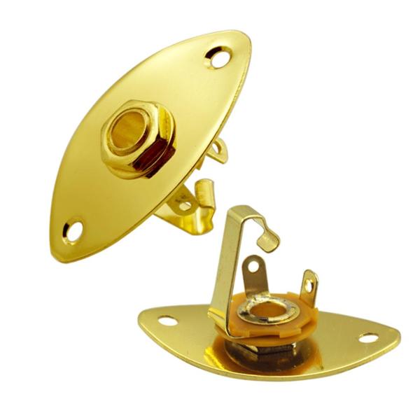 1pc楕円形出力入力ジャックプレートにこのエレリックギター交換部品