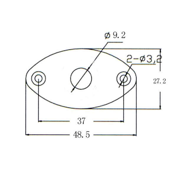 1pc楕円形出力入力ジャックプレートにこのエレリックギター交換部品