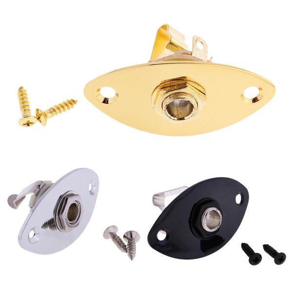 1pc楕円形出力入力ジャックプレートにこのエレリックギター交換部品