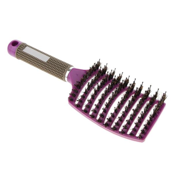 サロン剛毛ヘアブラシ、ヘアスタイリング頭皮マッサージベントパドルコーム、カーリーウェットドライヘアブラシ
