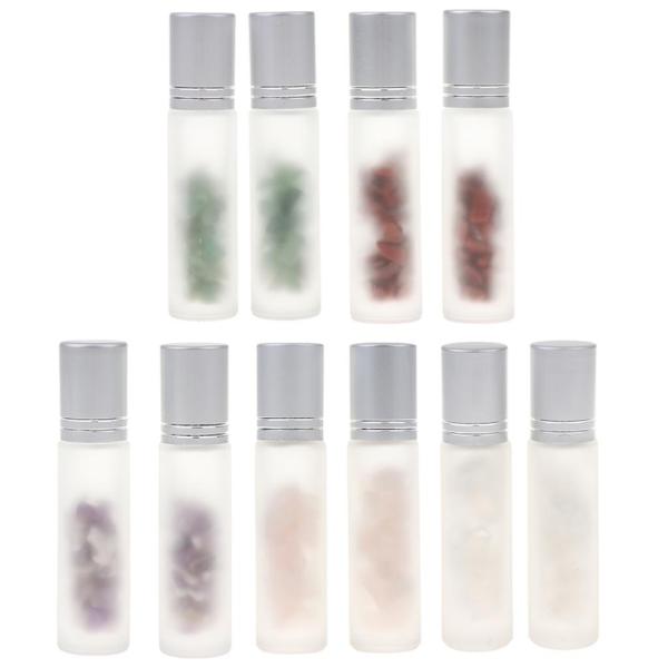 10ml ロールオンボトル ガラスローラーボトル 空容器 詰め替え 精油 香水 保存用 2本 全5色 