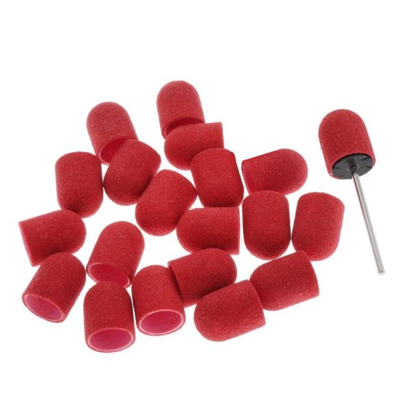 20xネイル研磨バンドドラムマンドレルドリルビット研磨ファイルキャップ10x15mm
