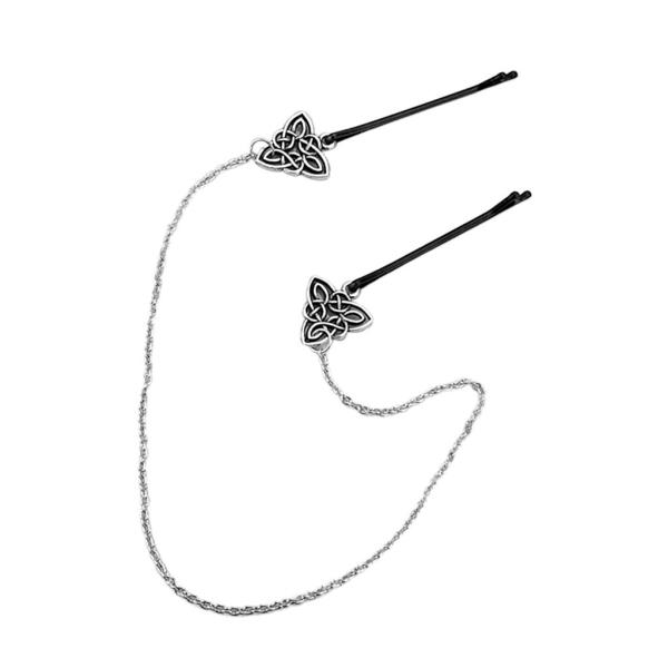 ヘアピン チェーン ヘッドドレス 髪飾り ケルト ブライダル シンプル へアアクセサリー 全4タイプ
