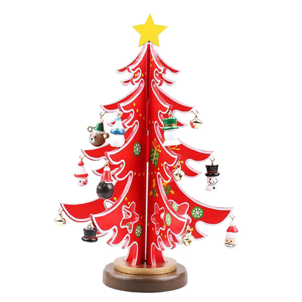 木製クリスマスツリー飾りお祝いデスクトップ3dクリスマス装飾パーティーベッドルームオフィス.クリスマスへのギフト.子供のための誕生日