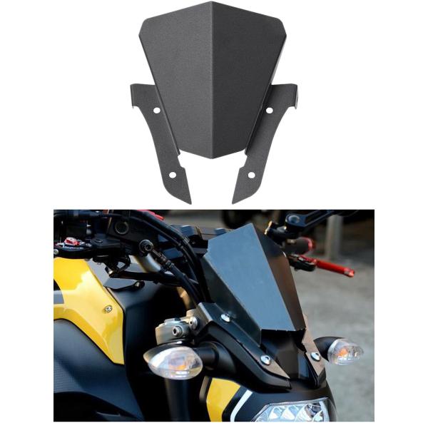 黒アルミオートバイバイクフロントガラス偏向器ヤマハMT07 FZ-07 2013-2017