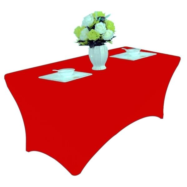 6ftテーブルクロス長方形スパンデックスリネン.ストレッチテーブルクロステーブルカバー用6足折りたたみテーブル.架台テーブル.イベント装飾