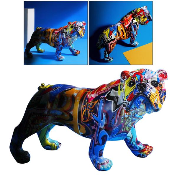 カラフルな犬の置物樹脂クラフト動物犬像彫刻家の装飾のため : STK