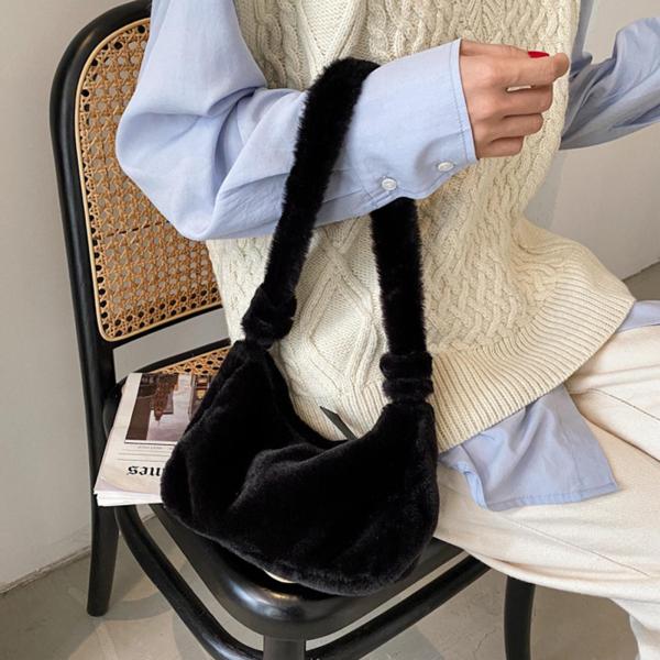 女性ぬいぐるみ財布ハンドバッグふわふわミニショルダーバッグ脇の下バッグイブニングクラッチトップハンドルの女の子