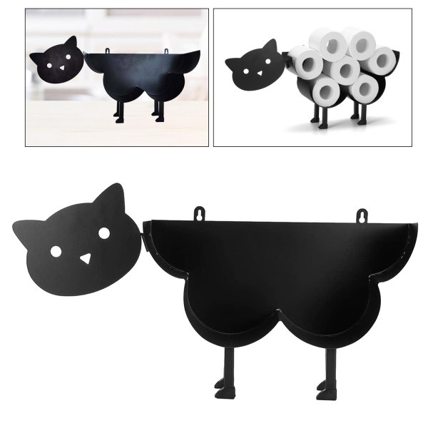 トイレットペーパーホルダー 猫 犬 ペーパーホルダー 自立可能 ロールペーパー ティッシュシェルフ おしゃれ インテリア  ペーパー収納ラック