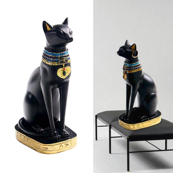 古代エジプトの猫像モデル樹脂彫刻装飾品収集品 : STKショップ - 通販