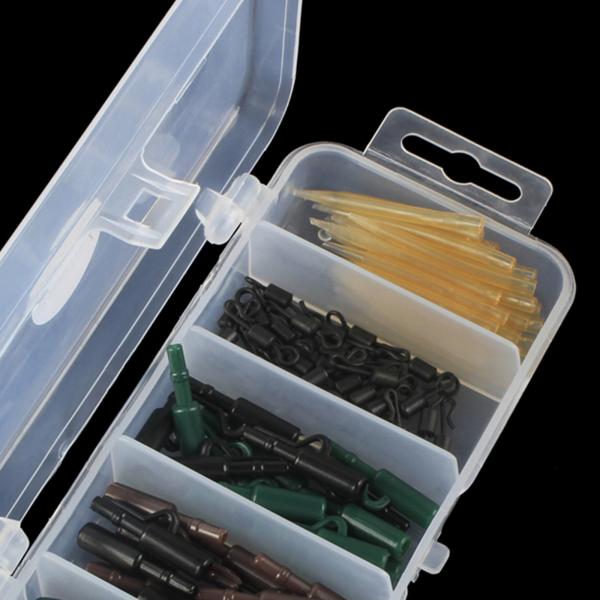 120個鯉釣具キットには.30個プラスチックリードクリップ30個抗もつれ袖30個ゴム30個スイベル