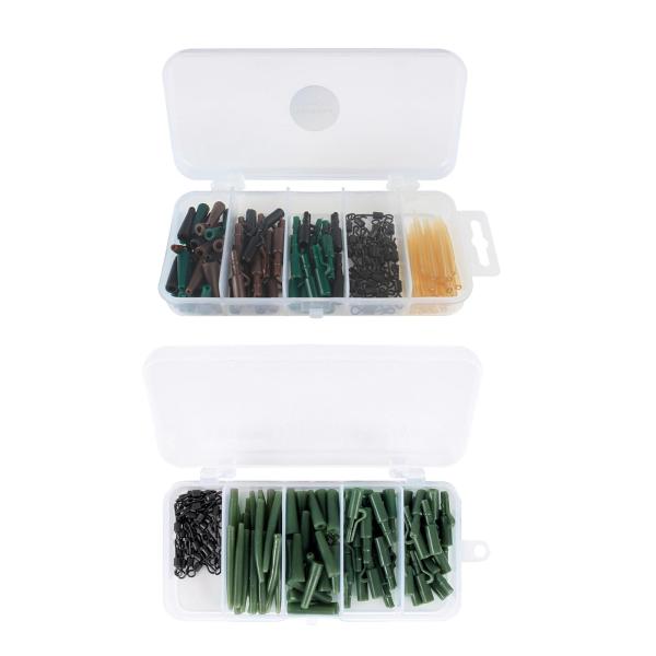 120個鯉釣具キットには.30個プラスチックリードクリップ30個抗もつれ袖30個ゴム30個スイベル