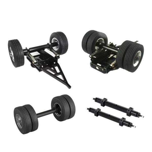 固体金属なし電源リアアクスルフィットタミヤ1:14シリーズrcトレーラーアップグレードパーツ