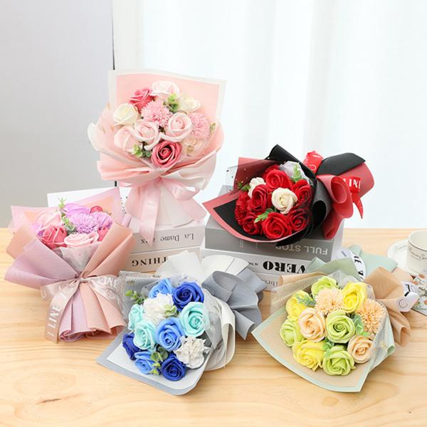 カーネーション ソープフラワー 枯れない花 造花 母の日ギフト 花 石鹸花 誕生日 記念日 バレンタイン 祝いプレゼント 全5色