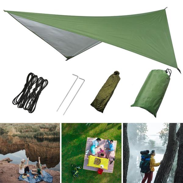軽量防水テントタープ.強力なコンパクトハンモック雨フライテントキャンプパッドマットタープの避難所サンシェード屋根カバーキャノピーオーニング