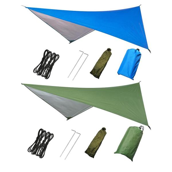 軽量防水テントタープ.強力なコンパクトハンモック雨フライテントキャンプパッドマットタープの避難所サンシェード屋根カバーキャノピーオーニング