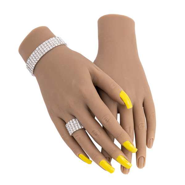 アクリルネイル用ネイル練習用ハンドフレキシブル＆アジャスタブルハンドE右