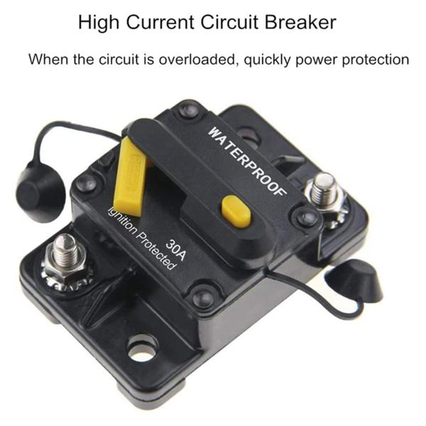 30-300AMP 電路遮断器 自動車 船 ヨット サーキットブレーカー ブレーカーボックス IP67防水 12V-48V 手動リセットヒューズ